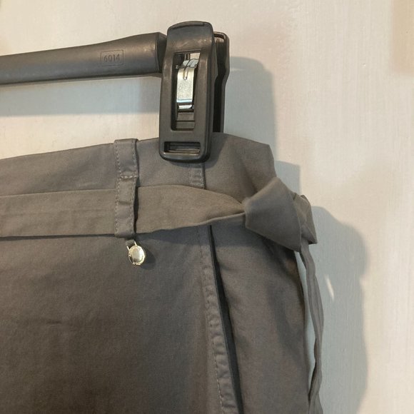 Annarita N women's size 32 dark gray tie belted baggy fit cropped trouser pants - Picture 2 of 6